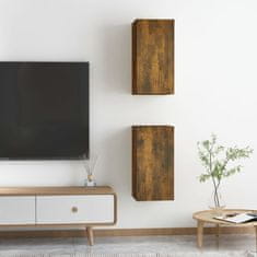 Vidaxl TV omarice 2 kosa dimljeni hrast 30,5x30x60 cm konstruiran les