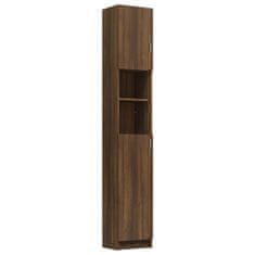 Vidaxl Kopalniška omarica rjav hrast 32x25,5x190 cm konstruiran les