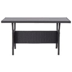 Vidaxl Vrtna miza črna 120x70x66 cm poli ratan
