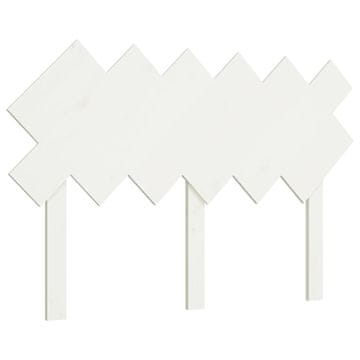 Vidaxl Posteljno vzglavje belo 122,5x3x80,5 cm trdna borovina