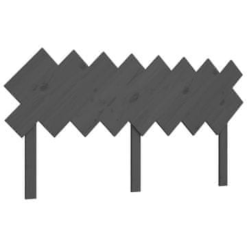 Vidaxl Posteljno vzglavje sivo 159,5x3x80,5 cm trdna borovina