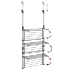 Vidaxl 3-nadstropno viseče stojalo za sušenje perila aluminij
