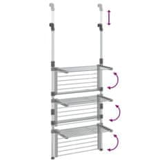 shumee Viseči sušilnik za perilo, 3-stopenjski, aluminijast