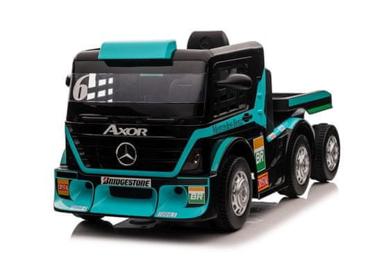 Lean-toys Otroški tovornjak na akumulator Mercedes Axor XMX622 s prikolico in LCD zaslonom