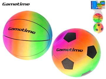Gametime žoga mavrična nogometna/košarkarska žoga 10 cm 2 kosa