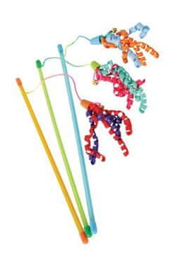 Zolux Igrača mačka ribiška palica Ribolovni trak mix barve