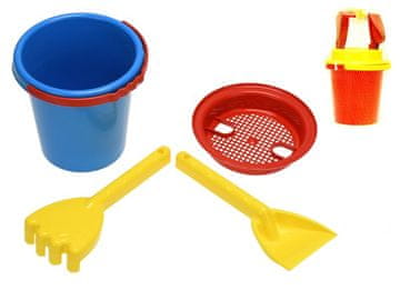 Komplet peska 14 cm 4 kosi - mešanica barv (rdeča, modra vedro)