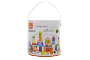 Viga Toys Leseni gradbeni set 50 kock