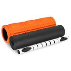 Spokey MIX ROLL Masažni valj za fitnes 3v1, 45 cm, oranžna