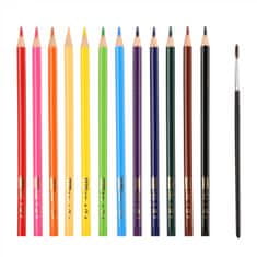 EASY Akwar trikotne akvarelne barvice s čopičem, 12 kosov, 12 barv