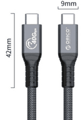 Orico TBZ4 kabel, USB-C v USB-C, Thunderbolt 4, 40Gb/s, 100W PD, 8K 60Hz, 2m, črn (TBZ4-20-GY-BP)