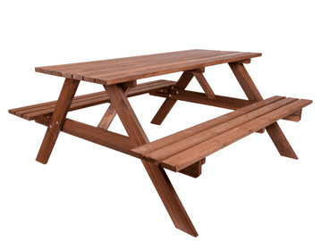 Rojaplast Zunanji leseni piknik set - 6 sedežev, kaštanovo obarvan, 160 cm