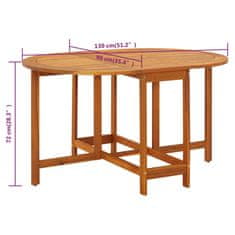 Vidaxl Vrtna miza 130x90x72 cm trden akacijev les