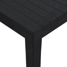 Vidaxl Vrtna miza 220x90x72 cm PP antracitna