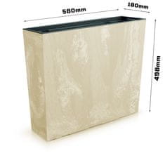 botle Cvetlični lonec z vložkom Betonski učinek bež 58x18x50 cm Balkonski cvetlični lonec Plastika