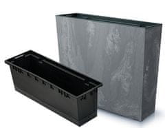 botle Cvetlični lonec z vložkom Betonski učinek temno siva 58x18x50 cm Balkonski sadilnik Plastika