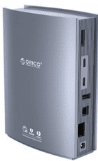 Orico TB3-S3 priključna postaja, USB-C Thunderbolt 3, 15 v 1, 5x USB, 2x TB3, 2x USB-C, DP, RJ45, SD, TF (TB3-S3-EU-GY-BP)