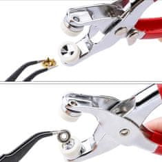 Netscroll Profesionalni set za pritrjevanje gumbov, komplet za šivanje in ročna dela, klešče in 100 gumbov v 10 barvah, enostavna uporaba za popravila in DIY projekte, ButtonPliers