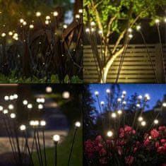 Netscroll Solarna vrtna svetilka s 6 lučkami, solarne lučke kresničke, za vrt, teraso, dvorišče, vodoodporne, solarno polnjenje, avtomatski prižig, prihranek elektrike, FireflyLights