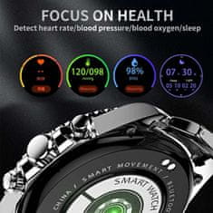 Netscroll Elegantna pametna ura za moške, moška pametna ura, Bluetooth klici in opomniki SMS, fitnes ura z jeklenim paščkom, združljiva z Android in iOS, IP67 vodoodporna, ekran na dotik, CasualWatch
