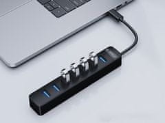 Orico TWC3-7A USB-C hub, 7 vhodov, USB 3.0, 0,15 m, črn (TWC3-7A-BK-EP)