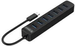 Orico TWC3-7A USB-C hub, 7 vhodov, USB 3.0, 0,15 m, črn (TWC3-7A-BK-EP)