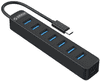 TWC3-7A USB-C hub, 7 vhodov, USB 3.0, 0,15 m, črn (TWC3-7A-BK-EP)