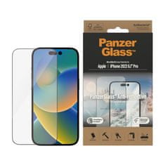 PanzerGlass Zaščitno steklo za iPhone 14 Pro, z antirefleksnim premazom in okvirjem za namestitev