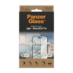 PanzerGlass Zaščitno steklo za iPhone 14 Pro, z antirefleksnim premazom in okvirjem za namestitev