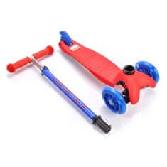 MTR Trikolesni skiro MINI SCOOTER z osvetljenimi kolesi, modro - rdeč H-059-CV