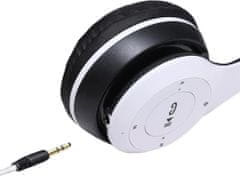 Verkgroup Bluetooth brezžične slušalke bele FM SD MP3 + mikrofon