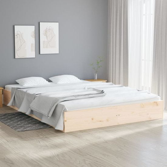 shumee Posteljni okvir iz trdnega lesa 140x200 cm