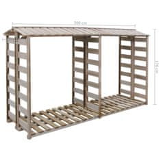 Vidaxl Lopa za shranjevanje drv 300x90x176 cm impregnirana borovina