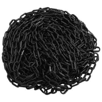Vidaxl Opozorilna veriga črna 100 m Ø4 mm plastika