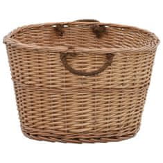 Vidaxl Košara za drva z ročaji za prenašanje 88x57x34 cm naravna vrba