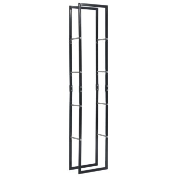 Vidaxl Stojalo za drva črno 40x25x200 cm jeklo