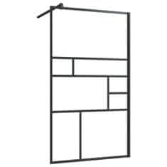 Vidaxl Pregrada za tuš s prozornim ESG steklom 90x195 cm črna