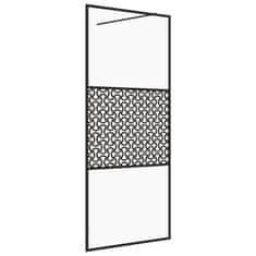 Vidaxl Pregrada za tuš s prozornim ESG steklom 80x195 cm črna