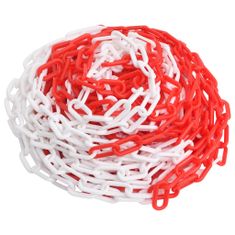 Greatstore Opozorilna veriga rdeča in bela 30 m Ø4 mm plastika