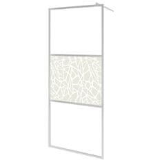 Vidaxl Pregrada za tuš s polico krom 100x195 cm ESG steklo in aluminij