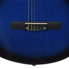 Greatstore Klasična kitara za začetnike 12-delni komplet modra 4/4 39"