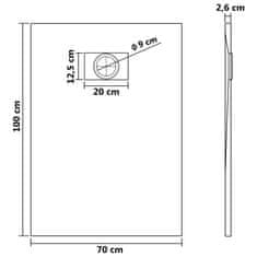Vidaxl Kad za tuš SMC bela 100x70 cm