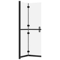 Vidaxl Zložljiva pregrada za tuš mlečno ESG steklo 80x190 cm