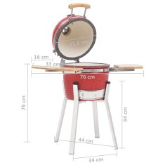 Vidaxl Kamado žar za dimljenje iz keramike 76 cm