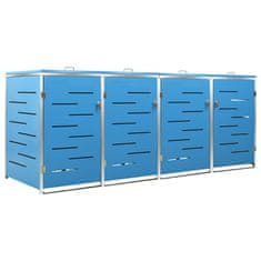 Vidaxl Lopa za 4 smetnjake 276,5x77,5x112,5 cm nerjaveče jeklo