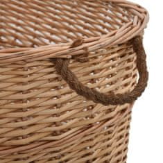 Vidaxl Košara za drva z ročaji za prenašanje 88x57x34 cm naravna vrba