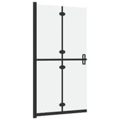 Vidaxl Zložljiva pregrada za tuš mlečno ESG steklo 80x190 cm