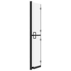 Vidaxl Zložljiva pregrada za tuš mlečno ESG steklo 80x190 cm