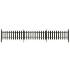 Vidaxl Ograja s stebrički 3 kosi WPC 614x80 cm