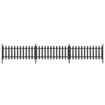 Vidaxl Ograja s stebrički 3 kosi WPC 614x80 cm